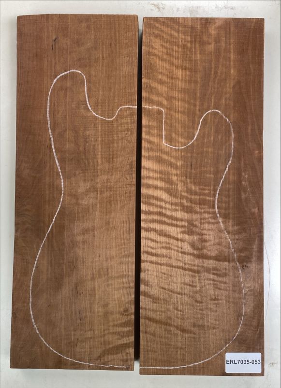 Body Alder, European, figured, 2-pcs., Choco, Unique Piece #053